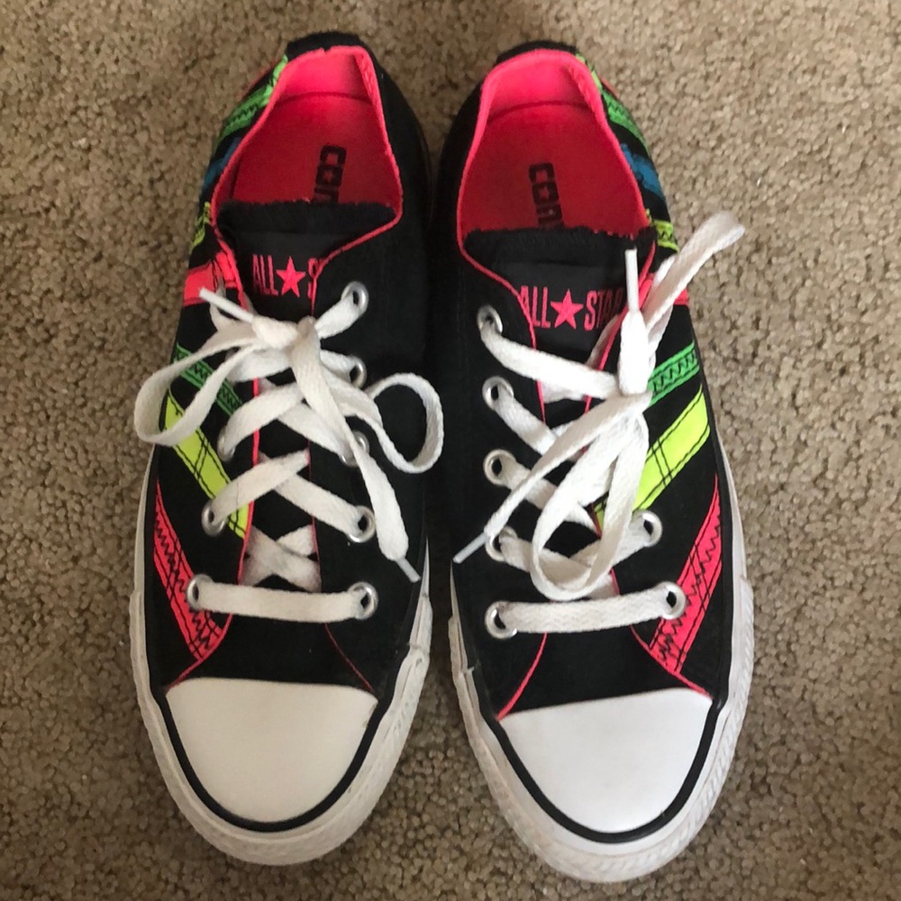 Black Converse with Neon Stripes
